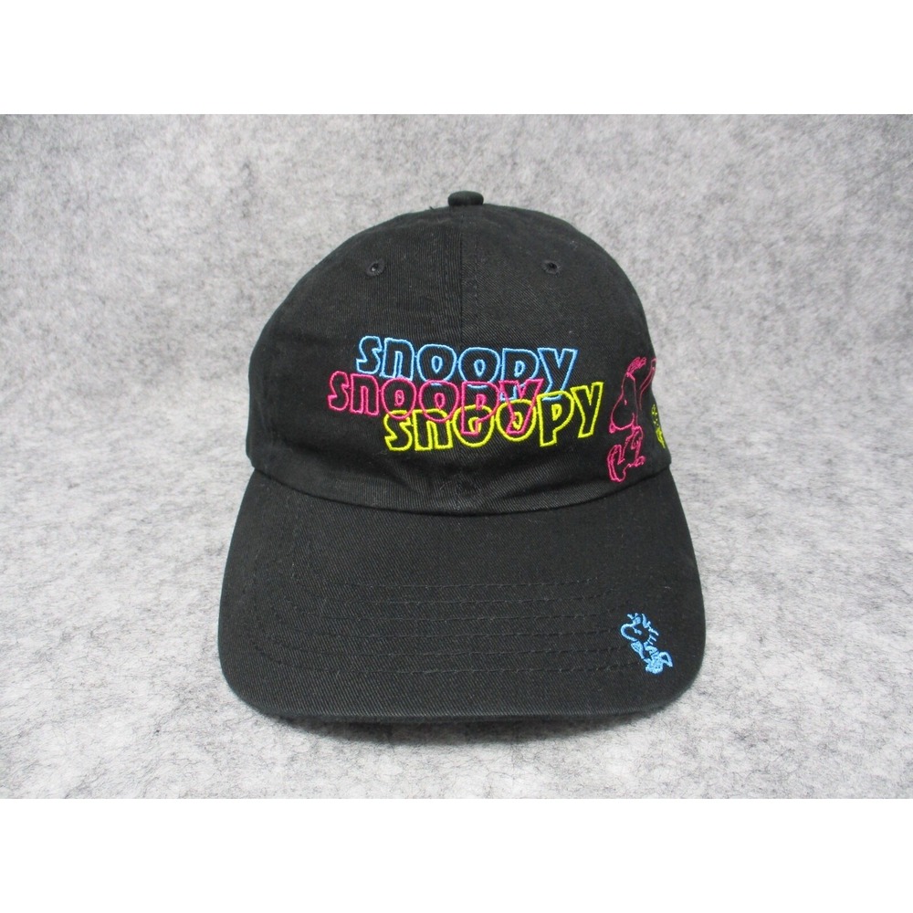 Peanuts Hat Cap Strap Back Boys Black Colorful Snoopy Woodstock Retro Kids Youth
